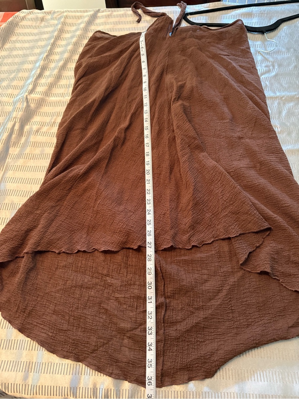Victoria's Secret chocolate cotton gauze sarong skirt / swimsuit cover-up XL - Picture 3 of 5